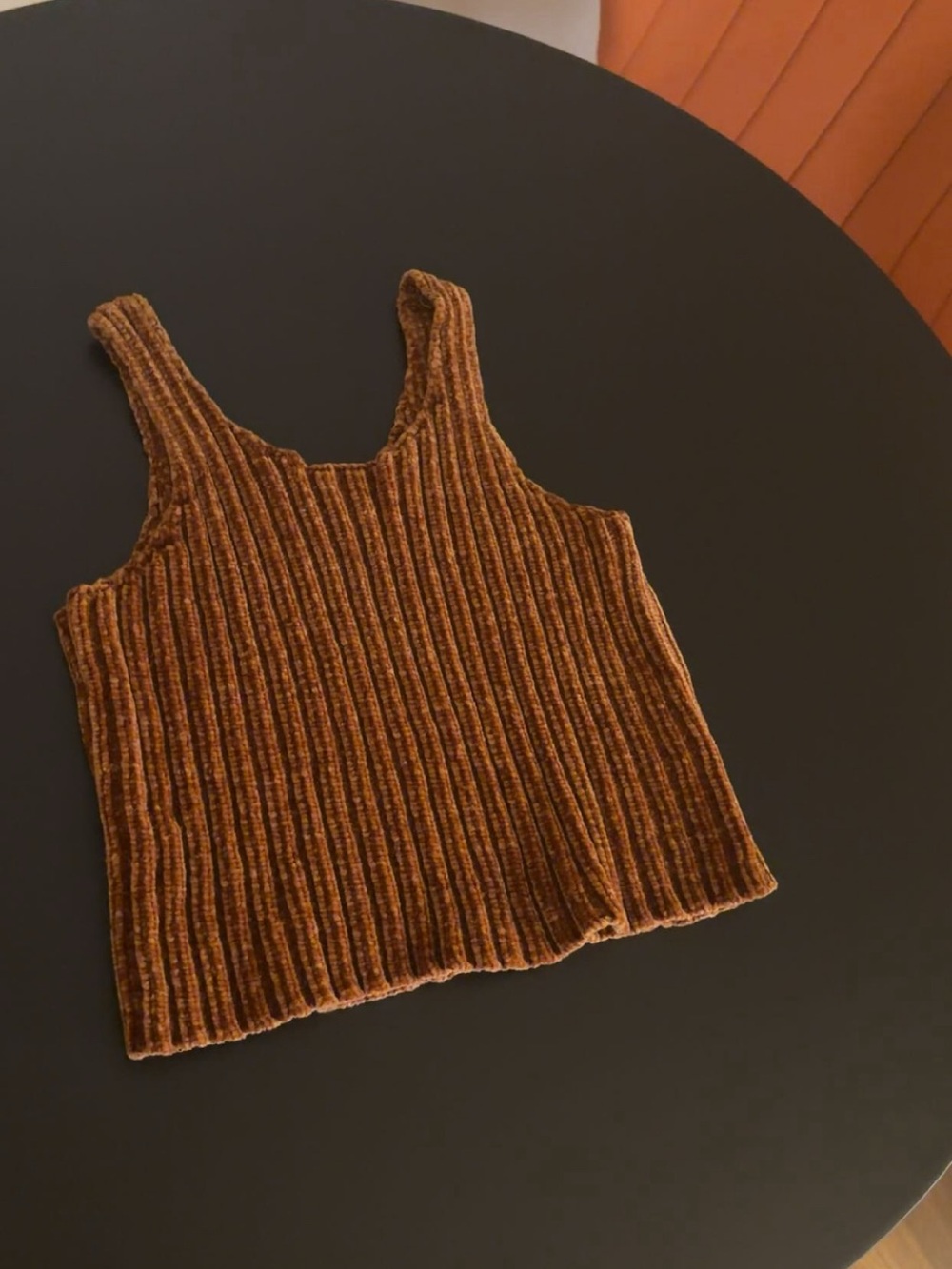 art class Ribbed Tank Top in Warm Brown